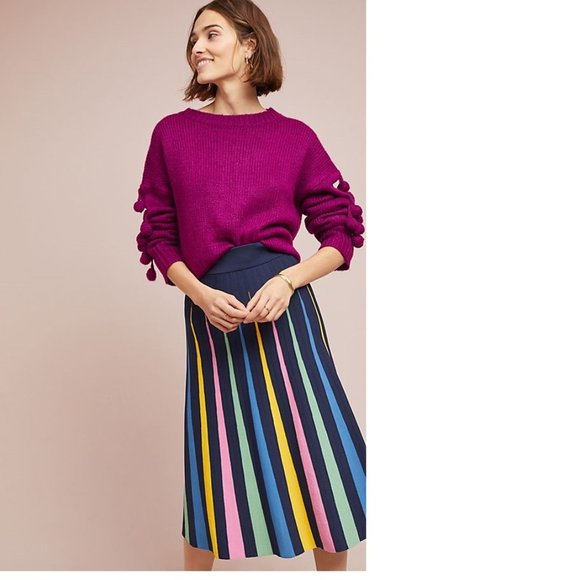 Anthropologie Dresses & Skirts - Anthropologie Rainbow Pleated Contrast Skirt